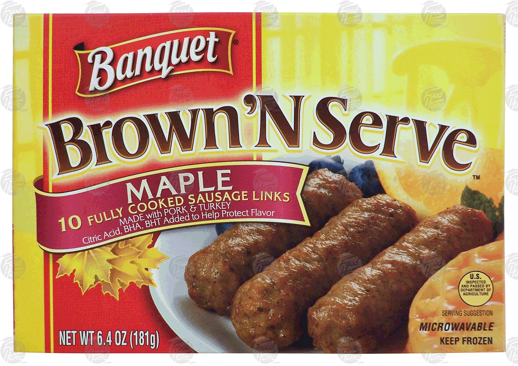 Banquet Brown 'N Serve fully cooked maple sausage links, 10 count Full-Size Picture